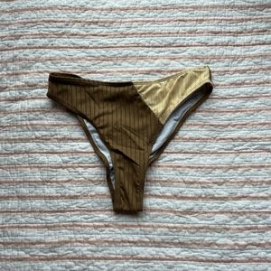 Tan Shein color block bathing suit bottoms (small)